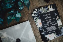Invitatie Floral Blue