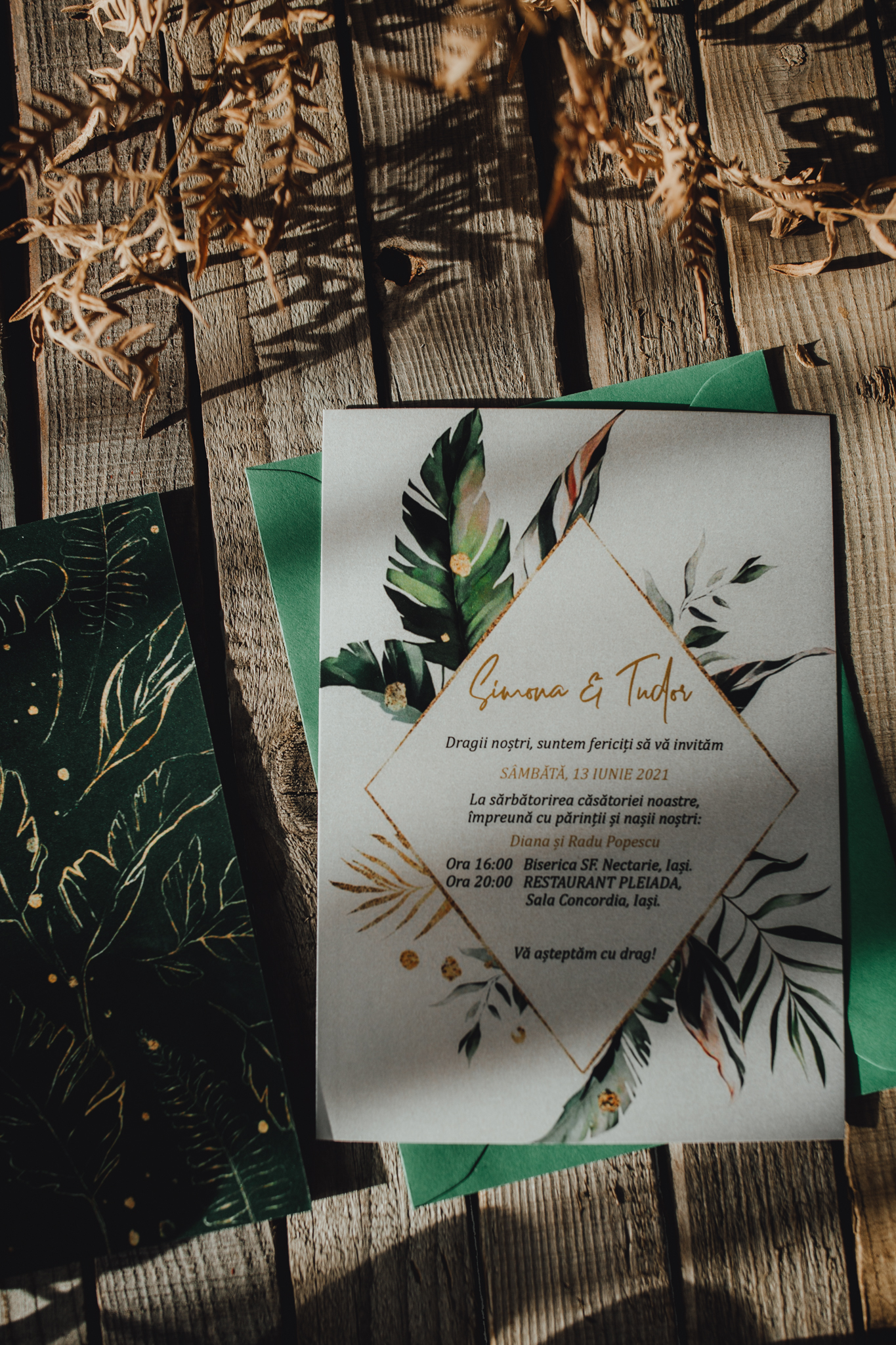 _11A6195 Invitatie de nunta - Tropical gold - imagine 1