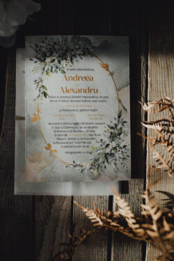 Invitatie de nunta - Elegant Floral Marble - imagine 2