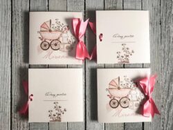 Invitatie Botez - Trolley Baby Girl