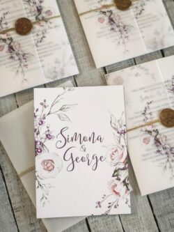 Invitatie cu sigiliu - Purple Roses - imagine 3