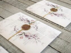 Invitatie cu sigiliu - Purple Roses - imagine 2