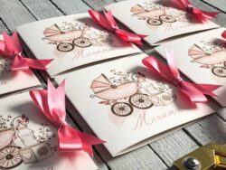 Invitatie Botez - Trolley Baby Girl - imagine 2