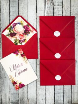 Invitatie cu plic personalizat si sigiliu - Roses - imagine 3