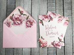 Invitatie cu plic personalizat- Watercolor Roses