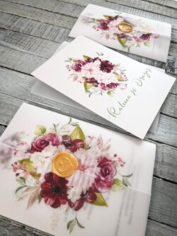 Invitatie invelita in calc printat si sigiliu - Chic - imagine 3