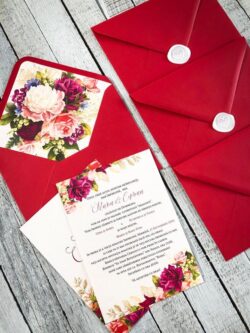 Invitatie cu plic personalizat si sigiliu - Roses - imagine 2