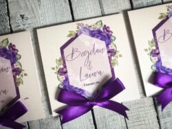 Invitatie cu funda - Purple Mint
