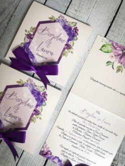 Invitatie cu funda - Purple Mint - imagine 2