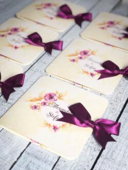 Invitatie cu funda - Watercolor - imagine 3