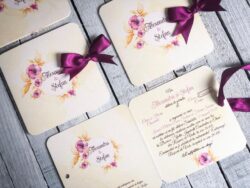 Invitatie cu funda - Watercolor