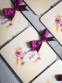 Invitatie cu funda - Watercolor - imagine 2