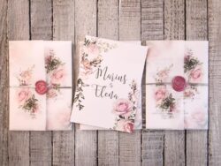 Invitatie cu sigiliu - Pink Roses - imagine 3