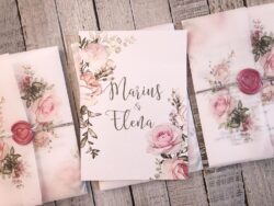 Invitatie cu sigiliu - Pink Roses - imagine 2