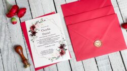 Invitatie Red Watercolor - imagine 3