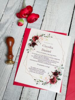 Invitatie Red Watercolor