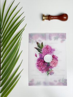 Invitatie cu calc si sigiliu - Peony