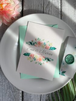Invitație cu plic și sigiliu -  Minty way - imagine 2
