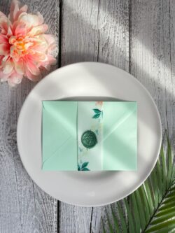 Invitație cu plic și sigiliu -  Minty way