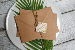 Invitatie cu plic - Floral kraft - imagine 3