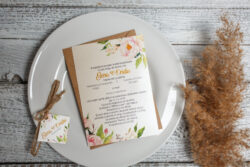 Invitatie cu plic - Floral kraft - imagine 2