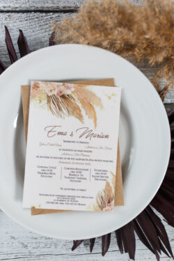 Invitatie de nunta - Floral Pampas