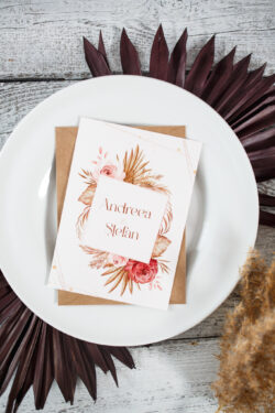 Invitatie de nunta - Red Pampas Craft - imagine 5