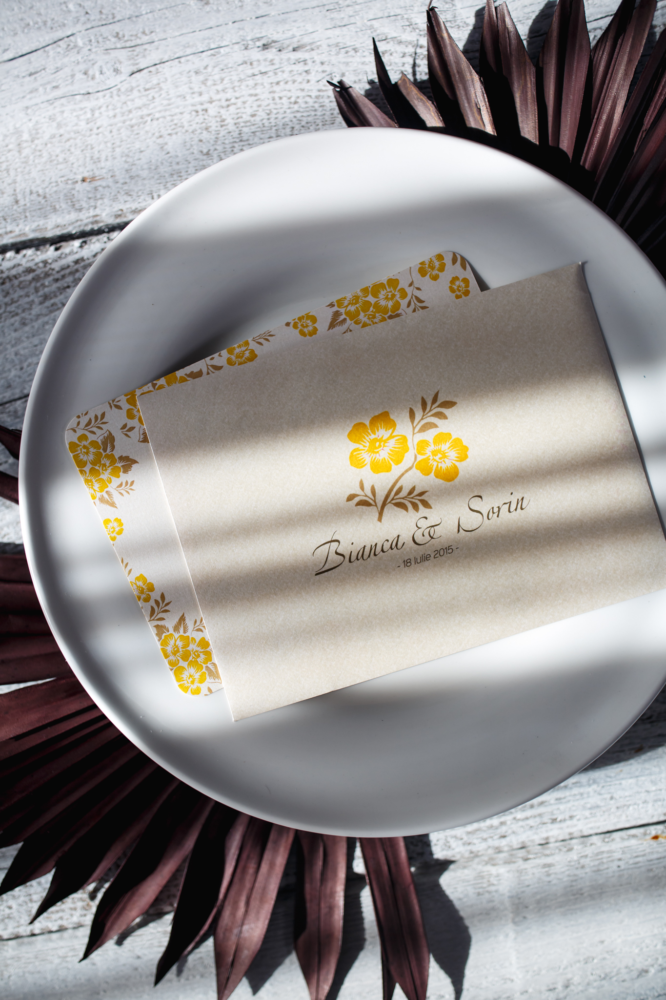 _11A5233 Invitatie de nunta - Yellow Floral - imagine 1