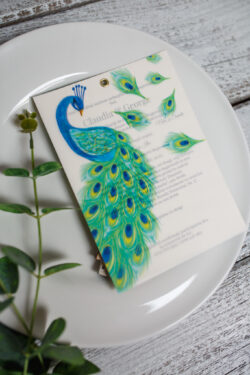 Invitatie de nunta - Peacock