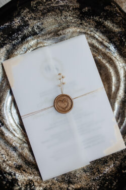 Invitatie de nunta- Gold leaf & Flower - imagine 2