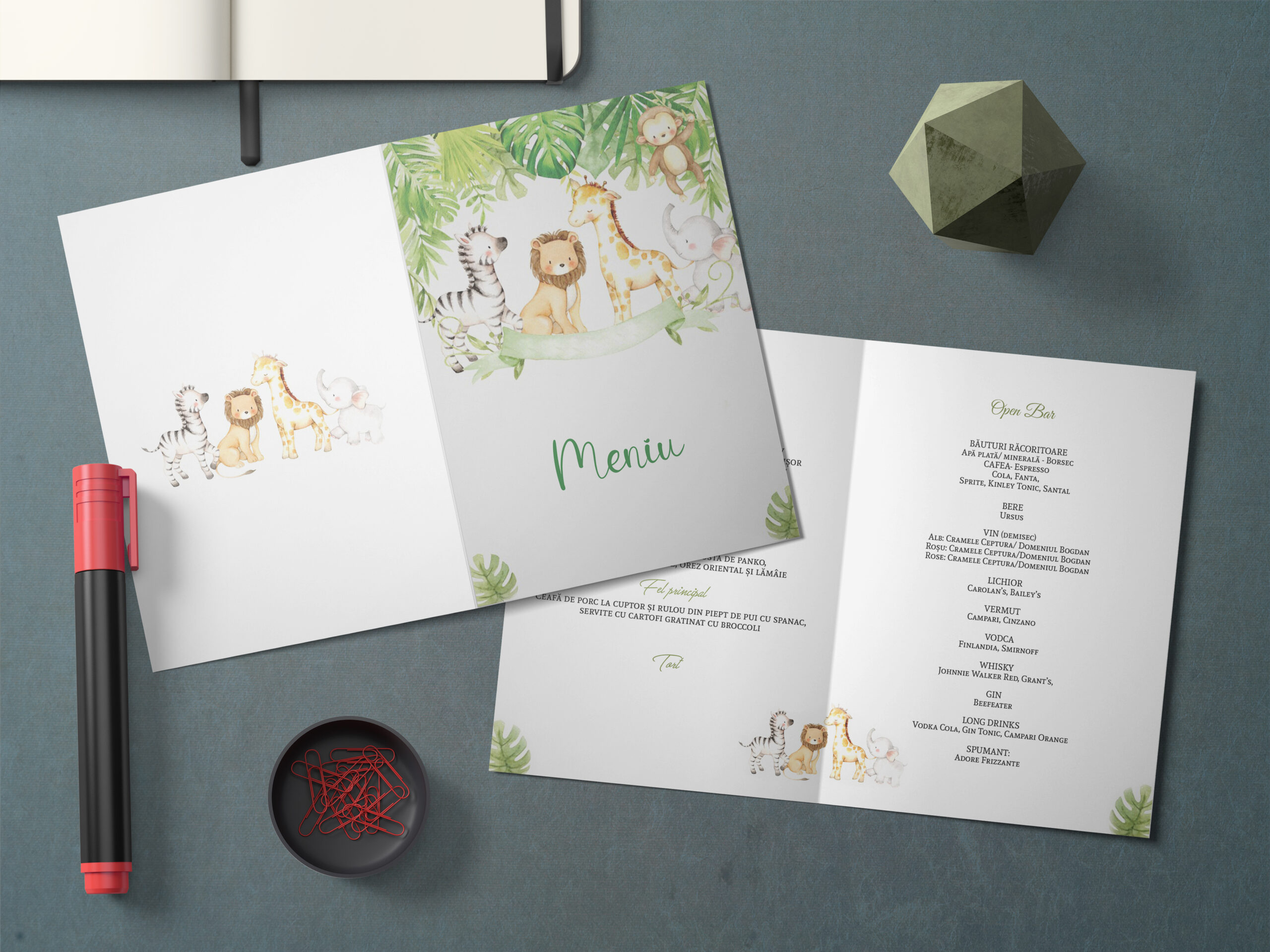 Meniu Mockup Meniu A5 - Tip carte - Safari - imagine 1