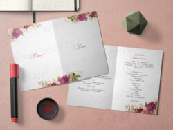 Meniu A5 - Tip carte - Roses