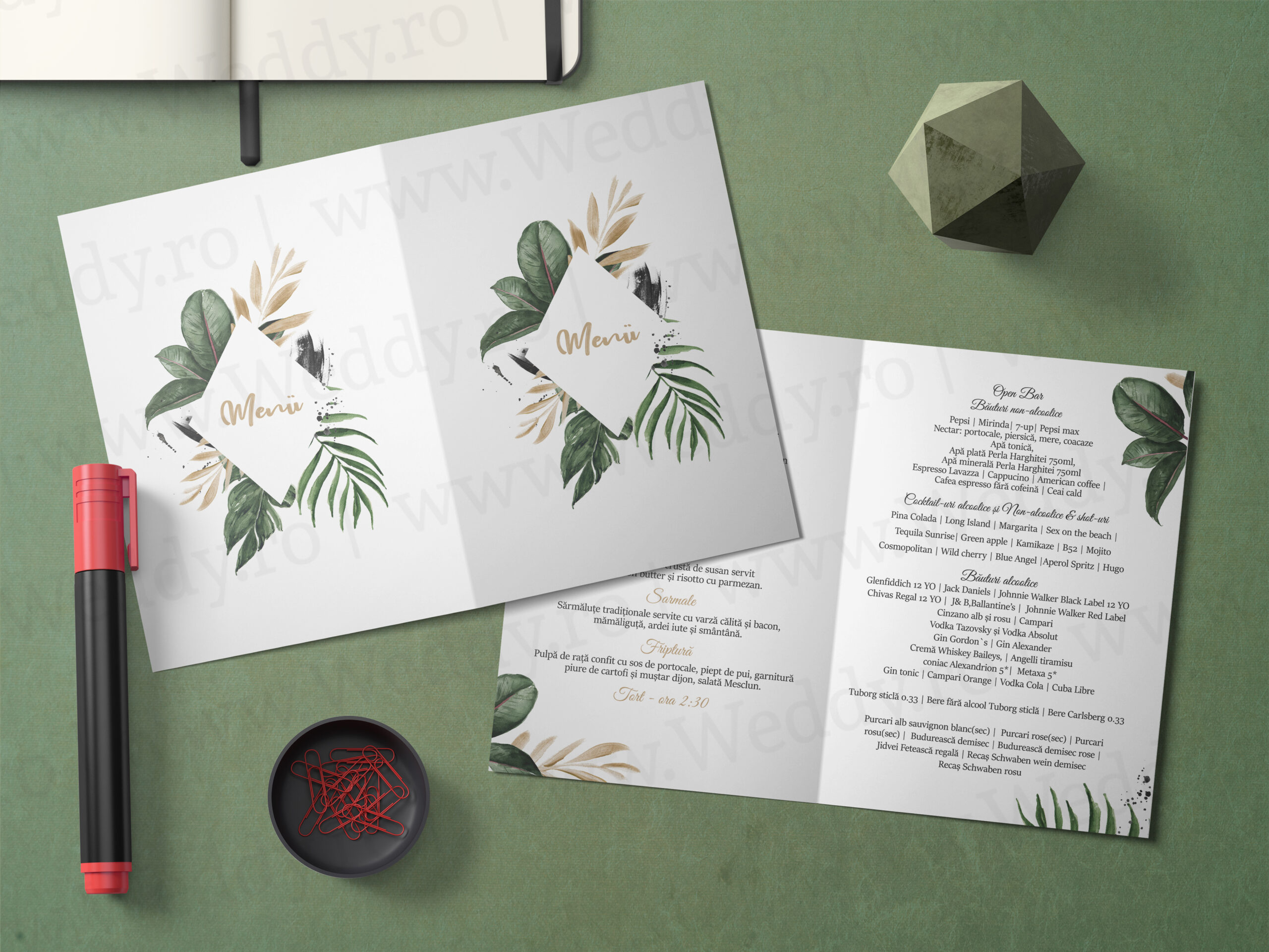 Meniu Mockup - Tropical Meniu A5 - Tip carte - Tropical - imagine 1