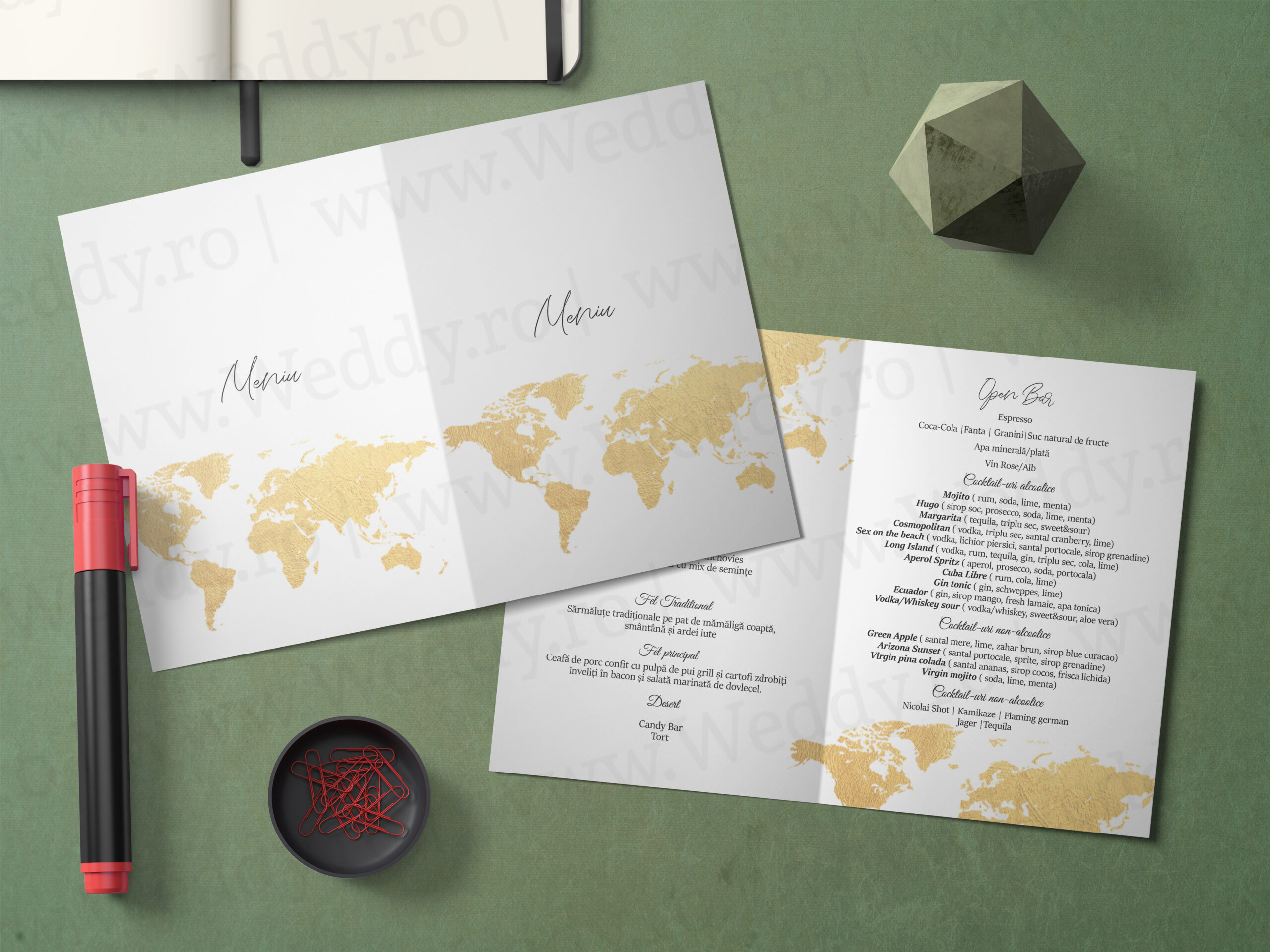 Meniu Mockup - travel Meniu A5 - Tip carte - Travel - imagine 1