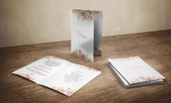 Meniu A5 - Tip carte - Watercolor pink - imagine 2
