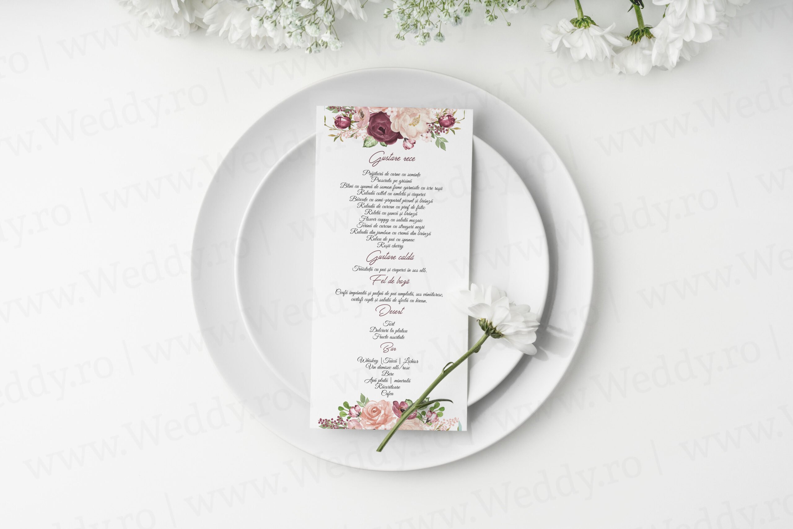Mockup 21x9 meniu burgundy Meniu - individual - Whine Floral - imagine 1