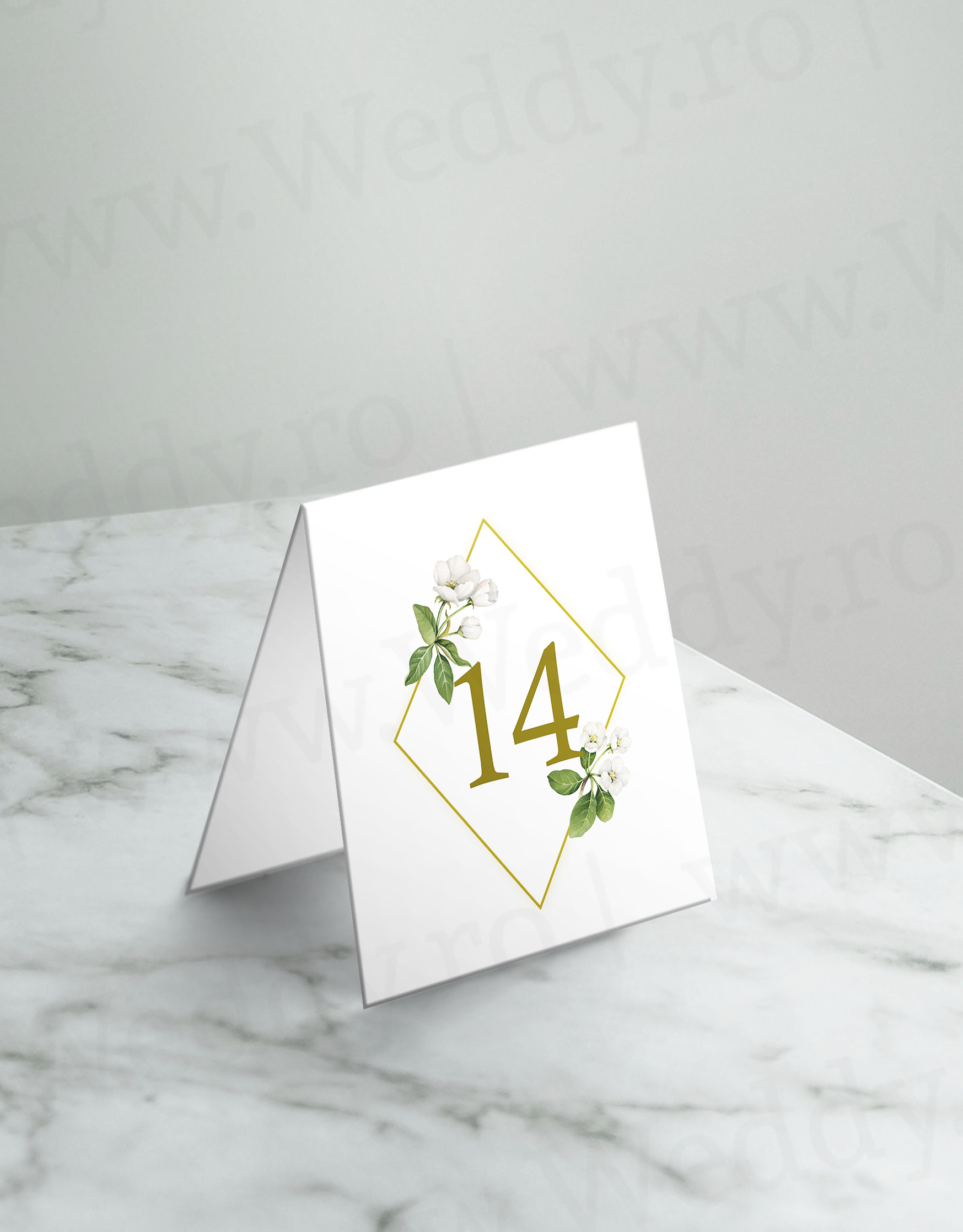 Mockup numar masa - Green & White Număr Masă - Green & White - imagine 1