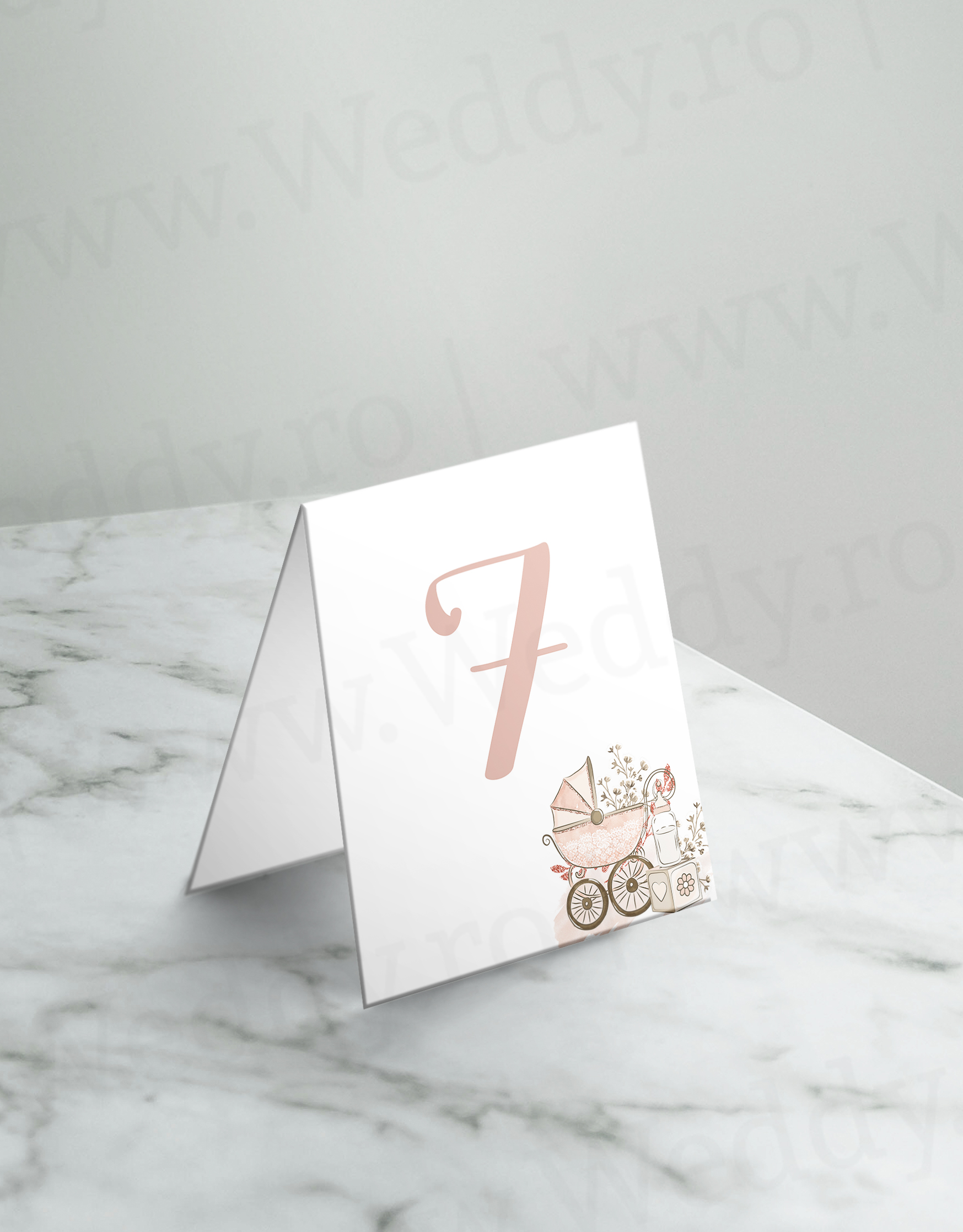 Mockup numar masa - Trolley Baby Girl Număr Masă - Trolley Baby Girl - imagine 1