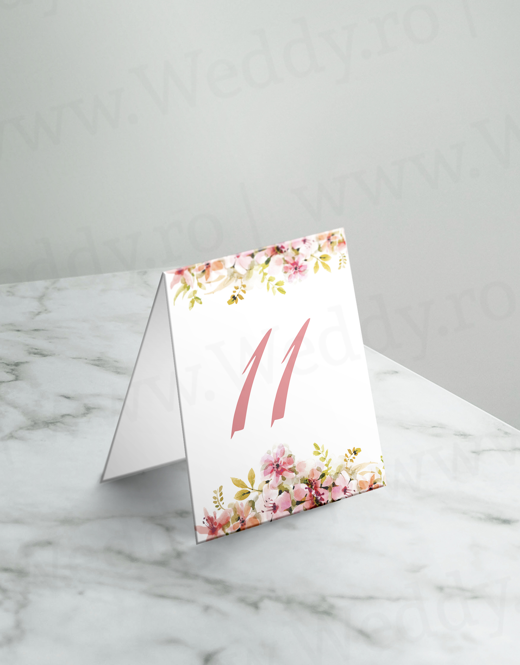 Mockup numar masa - Watercolor pink Număr Masă - Watercolor pink - imagine 1