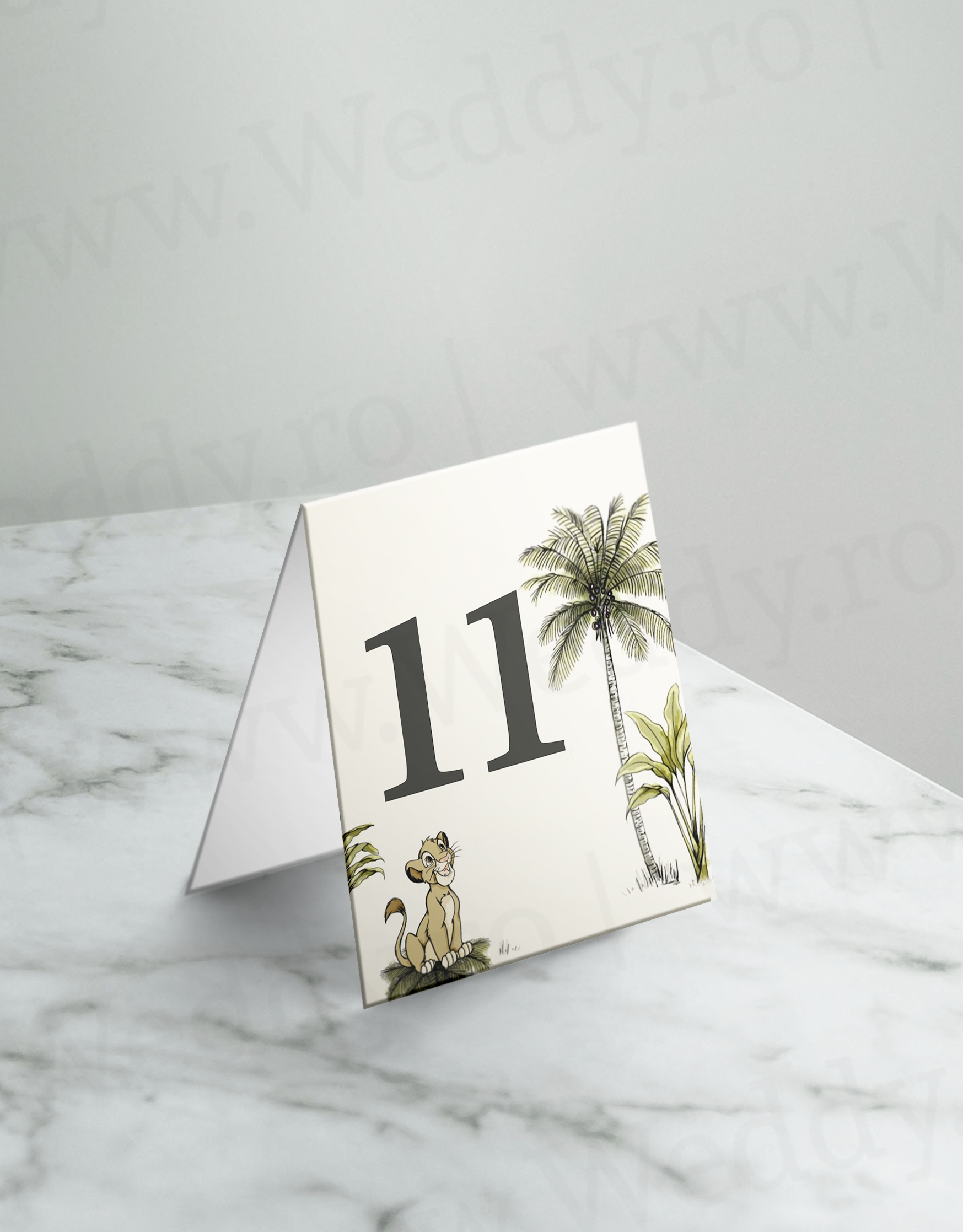 Mockup numar masa - jungle lion Număr Masă - Jungle Lion - imagine 1