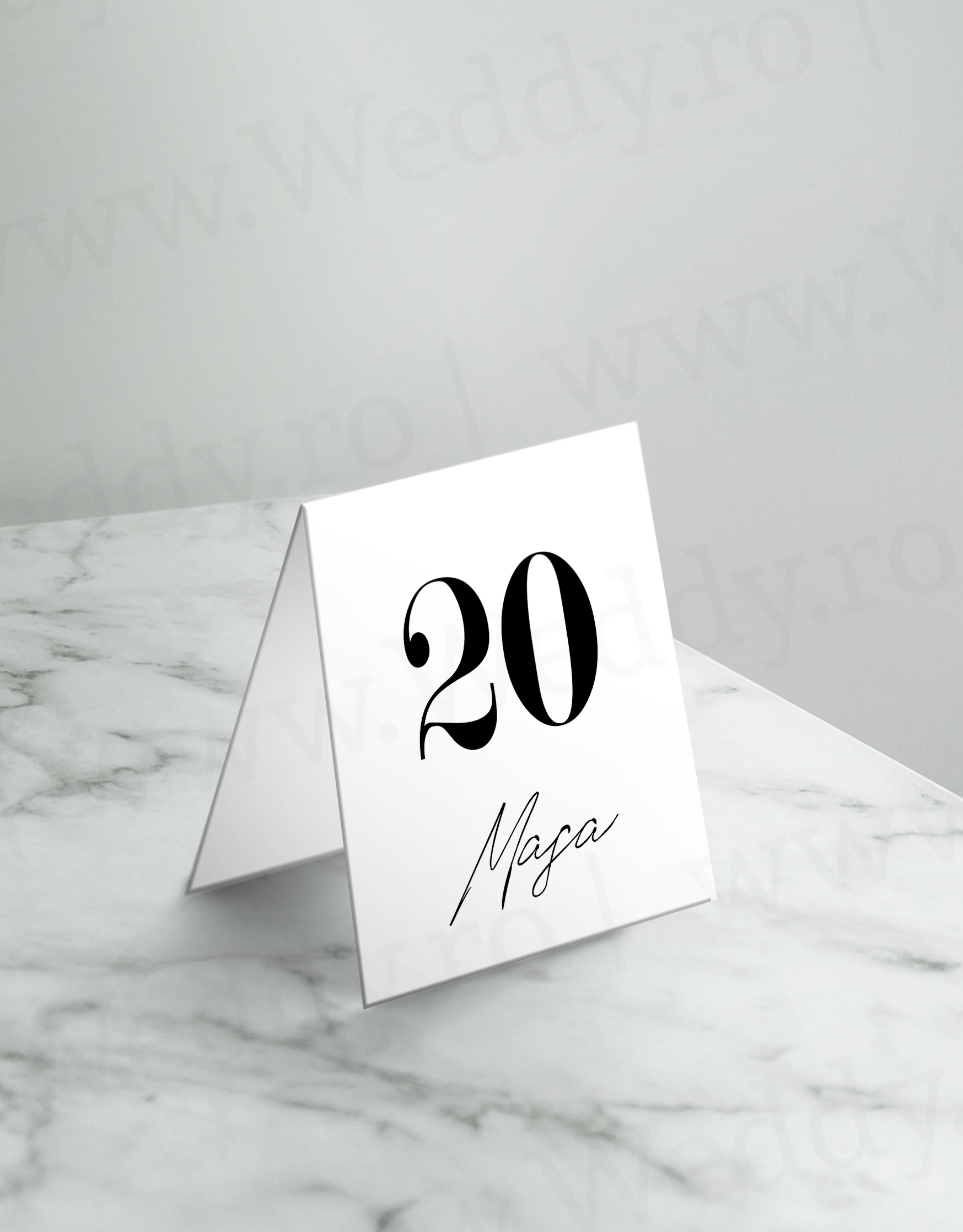 Mockup numar masa Număr Masă - Elegant white - imagine 1
